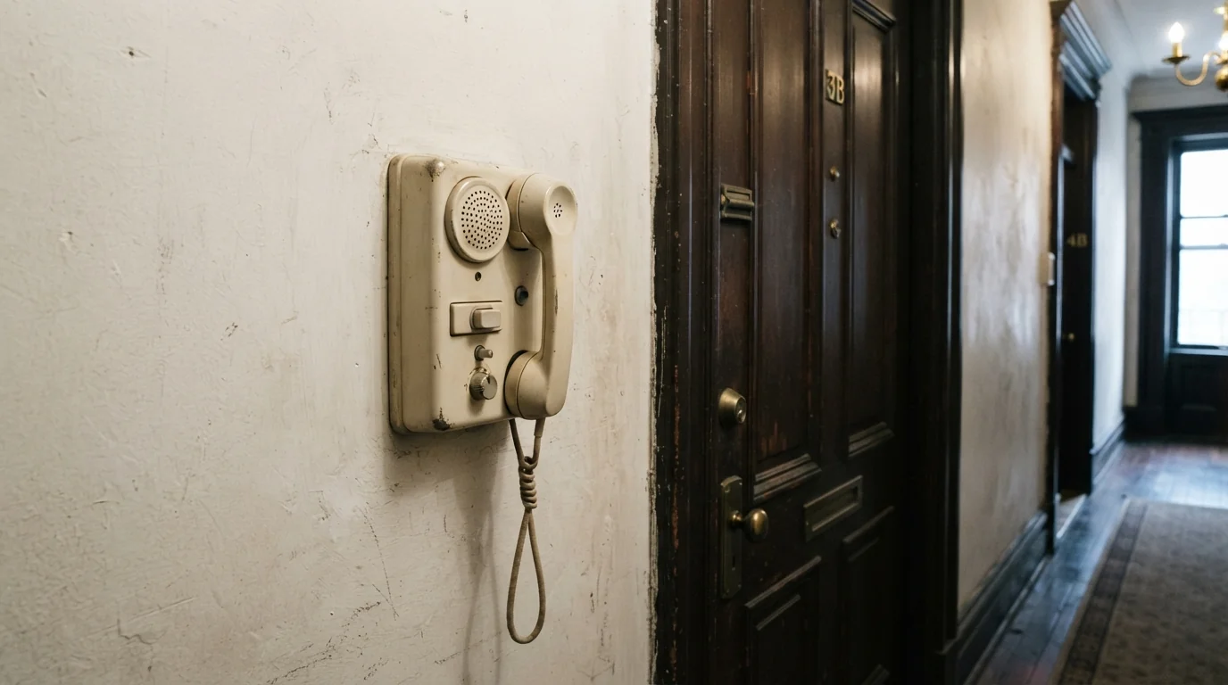 Apartment intercom station in a prewar brownstone