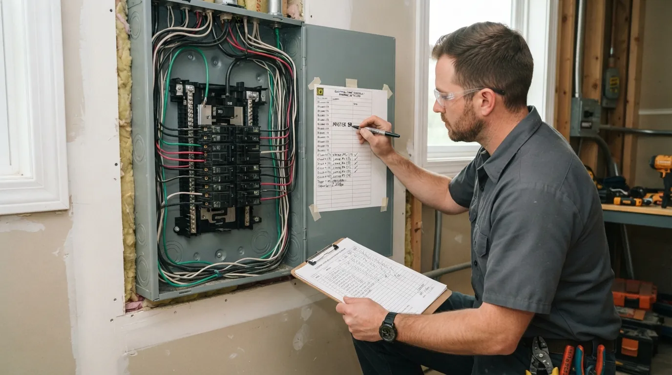 New panel directory and inspection paperwork after a knob and tube replacement