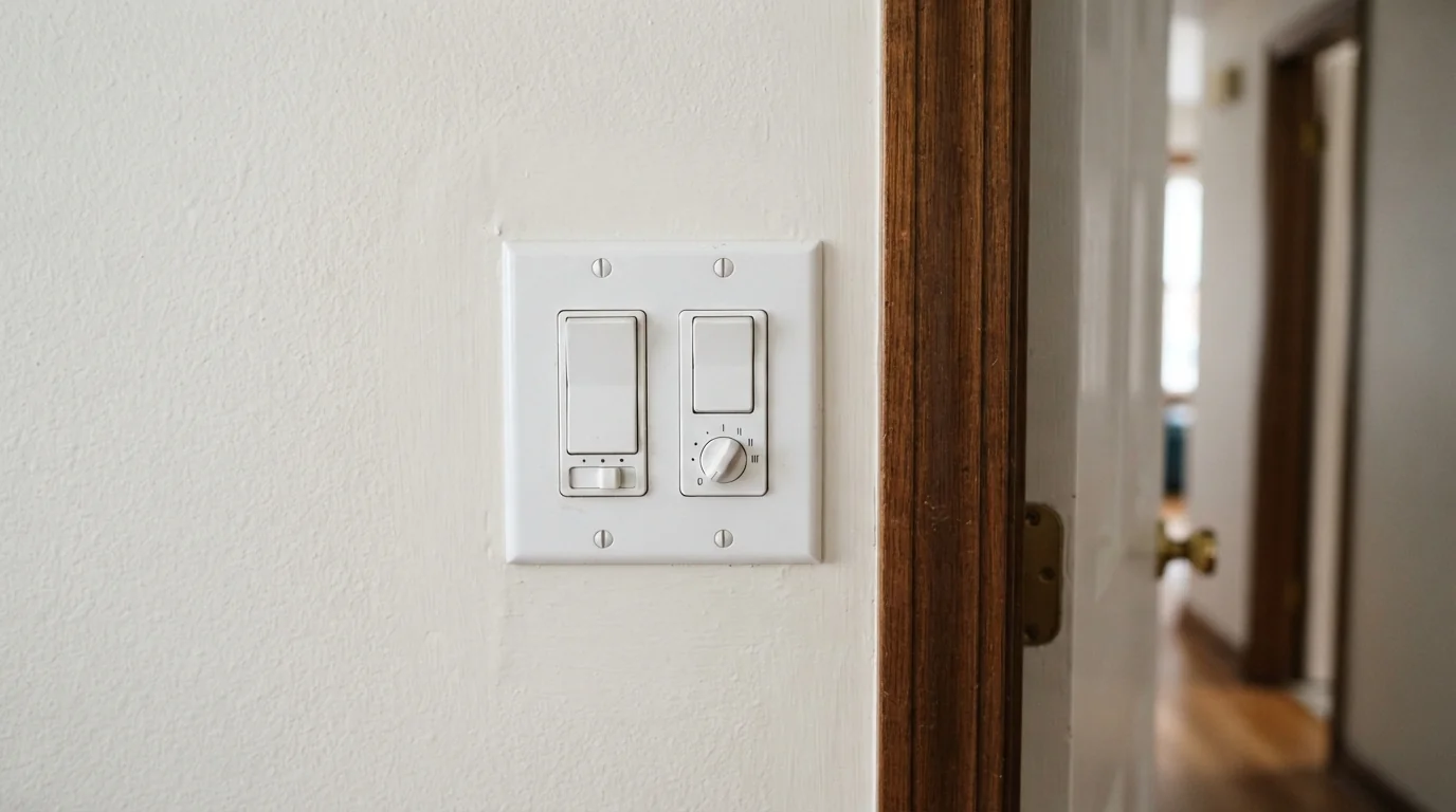 Wall control with separate fan speed and light dimmer