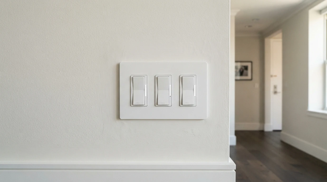 Smart dimmers in a renovated New York hallway