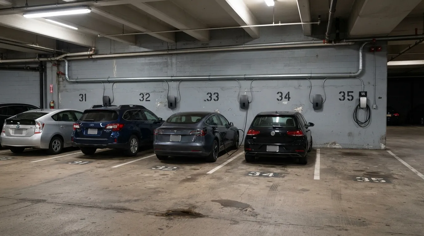 Shared EV charging in a New York co-op garage