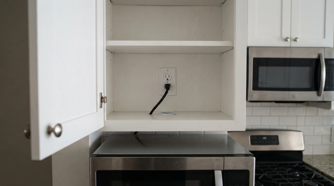 Dedicated outlet for an over-the-range microwave