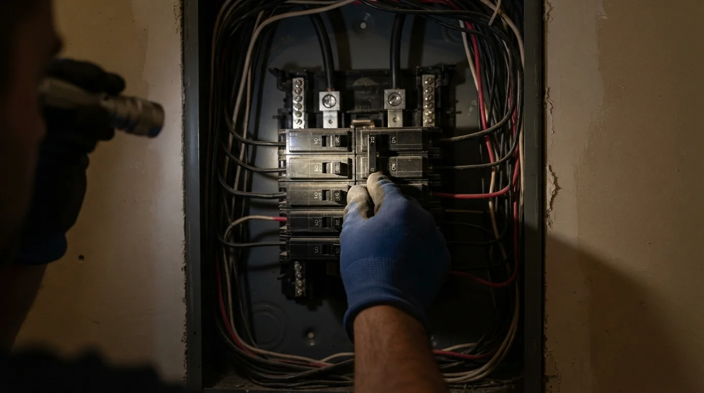 Resetting a tripped breaker by switching it fully off first