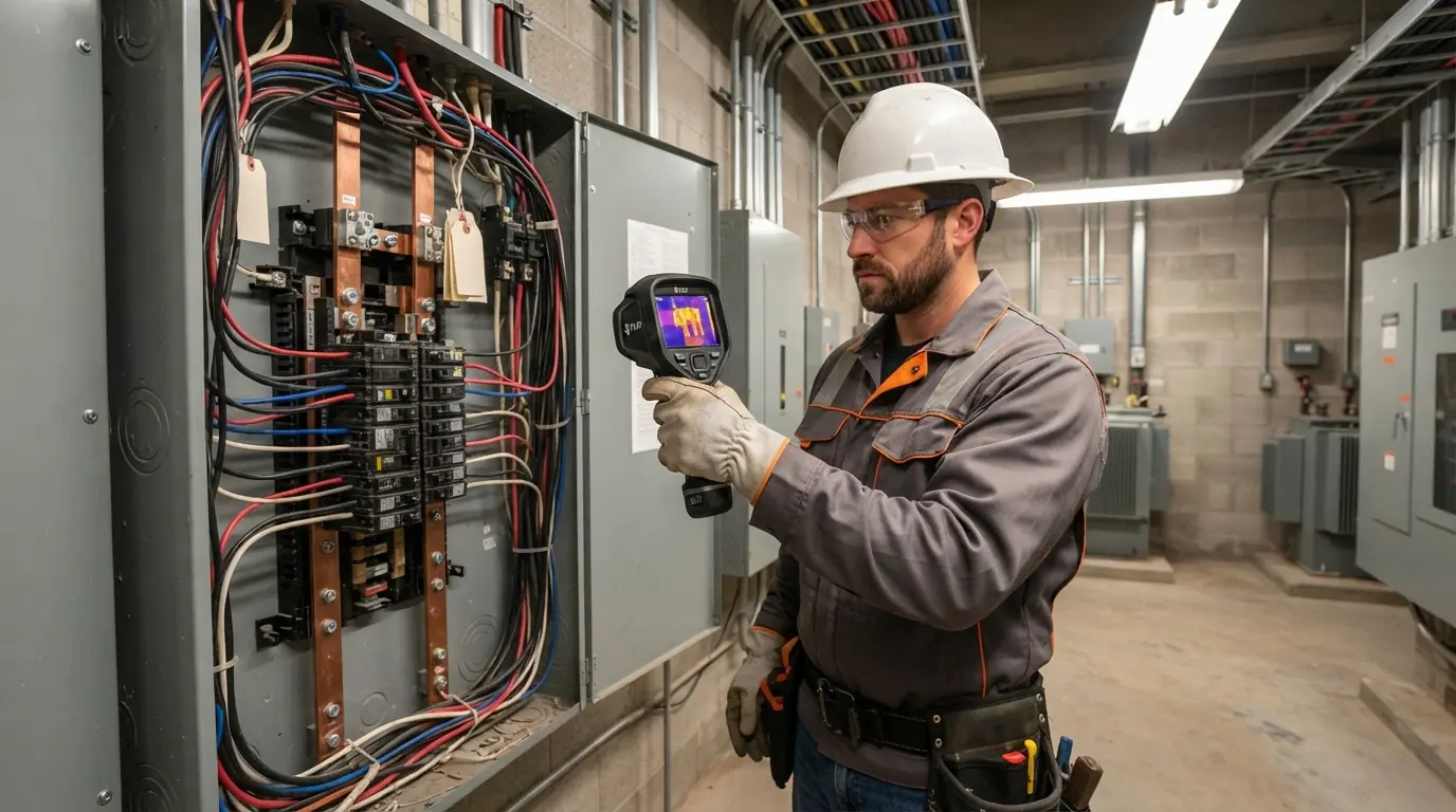 Thermal camera scan of an open distribution panel