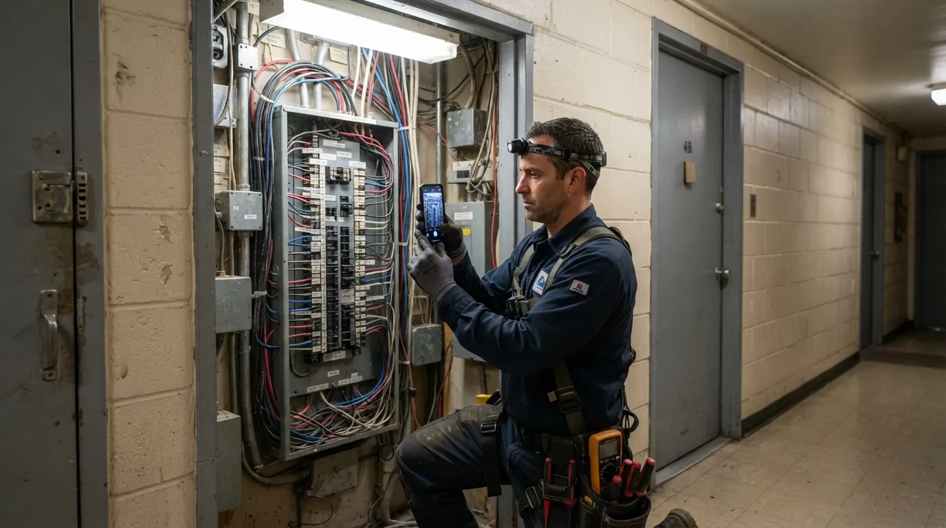 Documenting an electrical closet in a New York apartment building