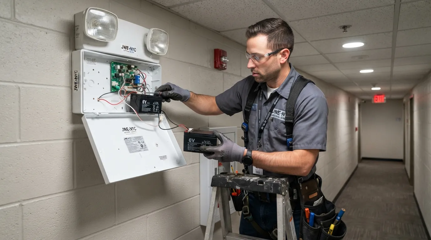 Replacing a battery pack in an emergency light